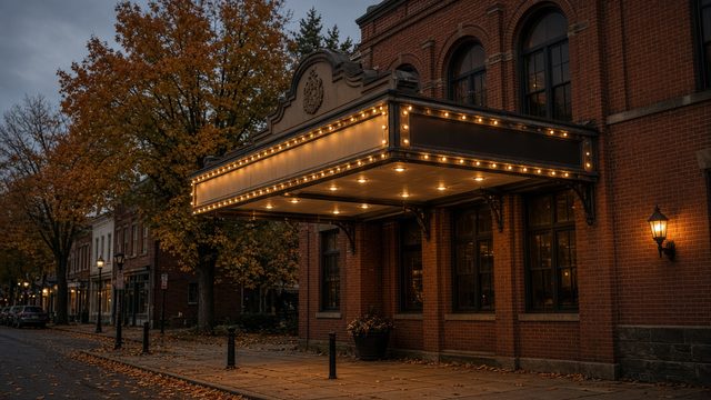 Avalon Theatre marquee on East Dover Street in Easton