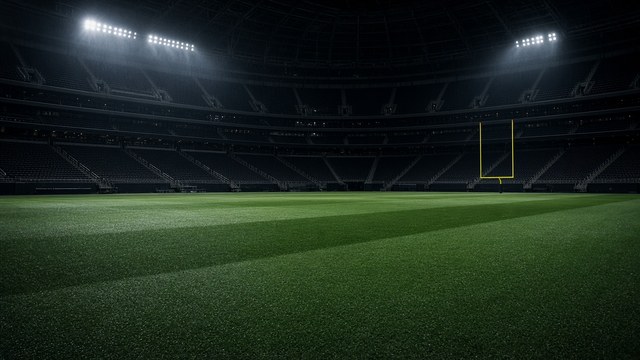 Photorealistic photo of a pro football quarterback dropping back to pass on a rain-slicked field inside a packed stadium