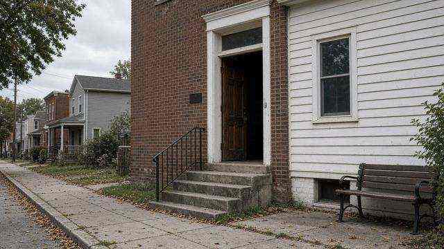 St. Michaels Community Center entrance on Railroad Avenue