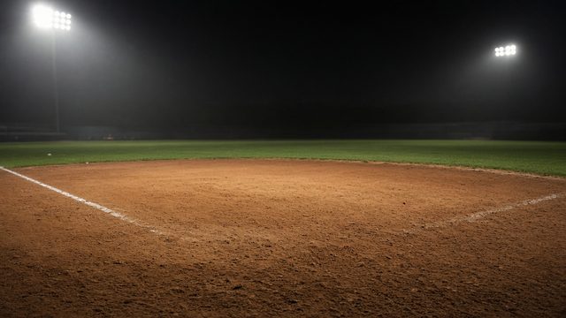 Baseball stadium lights ahead of an American League Division Series opener